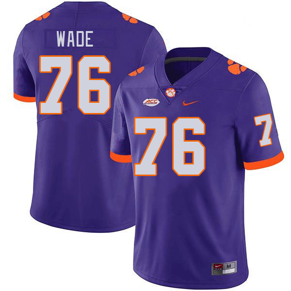 Men #76 Mason Wade Clemson Tigers College Football Jerseys Stitched-Purple